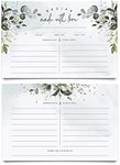 Bliss Collections Recipe Cards, Pack of 50 Double-Sided Watercolor Greenery 4 x 6 Cards for Family Recipes, Wedding Shower, Bridal Shower, Baby Shower, Housewarming Gifts, Easy to Write On, USA Made