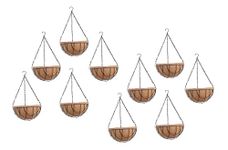 COIR GARDEN Coir Pots with Stand, Brown, 6 inch, 10 Pieces