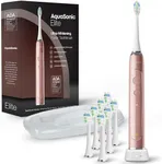 Aquasonic Elite Ultra-Whitening Toothbrush – ADA Accepted Power Toothbrush - 8 Proflex Brush Heads & Travel Case – 50,000 VPM Motor & Wireless Charging - 5 Modes w Smart Timer (Rose Gold)