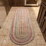 Super Area Rugs Roxbury Indoor Outdoor Braided Rug Dk. Taupe/Natural Multi Colored RB39, 2' X 8' Oval Runner