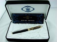 Duke Sweet Heart Pattern Gold Trim Fountain Pen Sapphire Jewerly with Original Gift Box