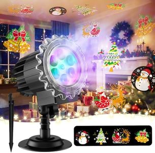 MATEPROX Christmas Snowflake Projector Lights, Waterproof 3D Colour LED Indoor Outdoor Projector for Christmas Decorations, High Brightness, for House, Garden, Lawn & Parties-Single Tube