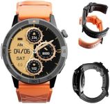 AGM Rugged Smart Watch for Men and Women, AMOLED Gorilla Glass, Bluetooth Calling, Precise Health & Fitness Tracking, GPS/Gyroscope, Compatible with Android & iOS, 5 ATM & IP69 Tactical Watch, 2 Bands