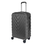 Rocklands London Lightweight 4 Wheel ABS Hard Shell Luggage Suitcase TSA Lock - ABS 16 (Medium (H70xW46xD26cm), Grey)