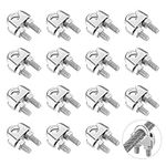 Jeffdad 15Pcs Wire Rope Cable Clamp, 304 Stainless Steel Wire Rope Connector U Bolt Saddle Fastener Wire Rope Clamps (M3 model)