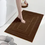 GRANNY SAYS Bathroom Rugs Non Slip 36" x 24", Bath Mats for Bathroom, Super Soft and Water Absorbent, Microfiber Washable Bath Rugs for Bathroom Floor, Tub and Shower, Brown