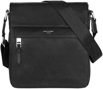 David Jones - Sacoche Homme Style Cuir Véritable - Sac Bandoulière Porté Epaule Croisé Travers - Pochette Besace Messenger Multipoche Travail Affaires Business - Bourse Rétro Classique, Noir avec