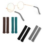 4 Pairs Upgrade Soft Glasses Ear Cushion Knitting Cotton Eye Glasses Ear Grippers Anti-Slip Elastic Comfort Eyeglasses Temple Tips Sleeve Retainer Ear Pads for Glasses Slip Preventer (4 Colors)