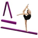 7FT 2.1M Folding Gymnastics Balance Beam for Kids – Gymnastics Equipment for Home Girls, Non-Slip Suede Surface, Portable & Foldable Gymnastic Beam for Training, Beginner to Pro (Purple)