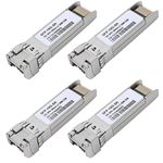 4 Pack 10G SFP+ Transceiver - LC MMF300m 10GBase-SR, 850nm MMF, Up to 300m, Compatible with Cisco SFP-10G-SR, Meraki, Ubiquiti, Mikrotik, Netgear, D-Link, and More