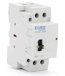 EuroControls Din Type 32 Amps 2 Pole Modular Power Contactor 220 Volt AC with Manual Override - Low Switching Noise - 2 Pole Mcb size