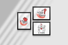 FA6 Valentine Gift for Boyfriend You are The Apple of My Life Quotes Black Poster Frame 6x8 Inches Set of 3 - Valentine Gifts for Girlfriend, Love Gifts for Boyfriend, Gift for Boyfriend Birthday