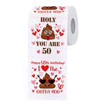 KPX 50th Birthday Gifts for Women and Men - Funny Toilet Paper Roll - 50th Birthday Decorations for Him, Her - Party Supplies Favors Ideas - Funny Gag Gifts, Novelty Bday Present for Friends, Family