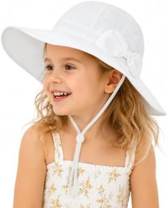 Urban Virgin Baby Girl Sun Hats Summer Baby Hats UPF 50+Toddler Sun Hat Infant with Wide Brim Bucket Hat White 12-24 Months
