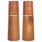 Cole & Mason Premium Wooden Salt & Pepper Grinder 18.5cm, Brown Manual Spice Grinders with Precision+ Adjustable Grinding Mechanism, Refillable Seasoning Mills for Kitchen & Dining