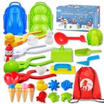 Neoot 23Pcs Snow Toys Snowball Maker Tool Winter Snow Toys Kit with Handle for Snow Ball Shapes Maker Fights Duck for Kids Toddlers Adults Outdoor Snow Sand Molds