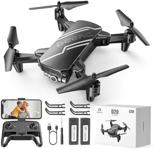 DEERC D20 Mini Drone for Kids with 720P HD FPV Camera Remote Control Toys Gifts for Boys Girls with Altitude Hold, Headless Mode, One Key Start Speed Adjustment, 3D Flips 2 Batteries, Black