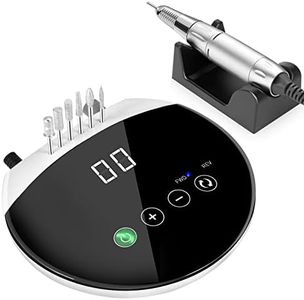 ENGERWALL Electric Nail Drill 35000 RPM, Professional Low Noise Low Vibration Low Heat Electric Nail Files with Touch Buttons, Nail Drill for Acrylic Nails and Gel Nails, for Salon and DIY Use