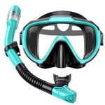 Lealinga Snorkel Set, Panoramic View Snorkel Mask, Anti-Fog Dry Top Snorkel Kit with Travel Bag, Diving Set for Snorkeling Scuba Diving Swimming Travel for Adults Kids Large