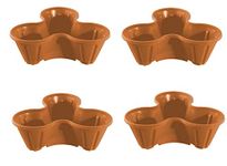 Optimal Products Strawberry Planter Stacking Stackable Garden Plastic Flower Growbag Plant Pot UK (Terracotta, 4)