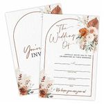 TPYEN Watercolor Wedding Invitations - Floral Arch - 25 Wedding Invites With Envelopes, Double-Sided Fill In Style Invites For Mr & Mrs Celebration, Party Favor And Supplies - A08