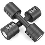 GLAUCUS Adjustable Weight Dumbbells Set- A Pair 4lb 6lb 8lb 10lb (2lb-5lb Each) Free Weights Set for Women at Home Gym Equipment Workouts Strength Training for Teens,Black