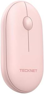 TECKNET Bluetooth Mouse, 2.4G Silent Wireless Mouse for 2 Modes(BT3.0/5.0+2.4Ghz), Contoured Grip with USB Receiver, Quiet Click Portable Compatible with PC, Chromebook, Mac - Pink