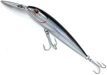 Capt Jay Fishing Deep Diving Fishing Lures Swimbait Sinking Lure Saltwater Trolling Lure (Silver, 185mm)