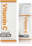 Vitamin C Cream with SPF30 - (Double Size) 100ml | Made in the UK - Anti Aging Face Cream, Reduces Redness and Improves Skin Tone | Fragrance Free | Cruelty Free