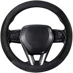 SEG Direct Black Plush Steering Wheel Cover Universal 15 inch