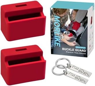 Morlike Silicone Seatbelt Secure Buckle Safety Cover Lock | Keep Children Safe in Car Seat and Prevent Kids from Accidentally Unbuckling | Buckle Guard Fits Almost Vehicles (red,2PACK)