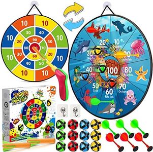 MOOING Diana Velcro Niños 66cm, Diana Dardos de Plegable Doble con 12 Bolas 6 Dardos, Juego de Tablero de Dardos para Niños, Juego de Dardos Seguro para Niños y Niñas Juguete Cumpleaños Regalo