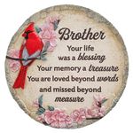 Brother Memorial Garden Stone, Memory Stones for Brother, Cardinal Stepping Stones Memorial Gifts for Loss of Brother, Sympathy Gift for Loss of Brother, in Memory of Brother TNS11