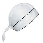 PAROPKAR Cooling Helmet Liner - Do Rag/Dew Rag Skull Cap Beanie for Men - Pirate Hat Bandana & Motorcycle Head Wrap (White)