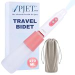 PJET PRO Silicone Portable Jet Spray for Toilet | Travel Bidet Spray with 4 Pressure Options | Foldable Handheld Electric Bidet Spray for Toilet for Personal Hygiene & Cleaning (270ml) (Pink)