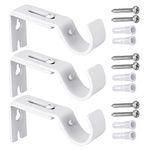 RosewineC 3 Pieces Curtain Brackets,Curtain Holder Metal Curtain Holder Adjustable Curtain Bracket Heavy Duty Curtain Brackets with Screw for Poles Wall Rod