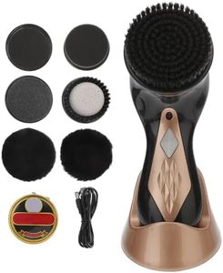 SOLUSTRE Electric Shoe Shine Kit - Mini Portable Handheld Shoe Cleaner with Brush & Polisher for Leather Bag Sofa