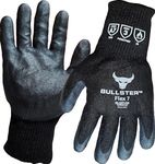 Bullster® Flex 7 Cut Resistant Gloves — Work Gloves for Men | Heavy-Duty Steel-Kevlar Nitrile-Coated Cut Proof Gloves, 3 Pairs (M–Size 8)