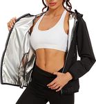 LAZAWG Sauna Suit for Women Long Sleeve Zipper Sauna Jacket Gym Workout Sweat Suits