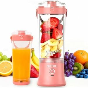 GVTKE Portable Blender Dual Mode 18000RPM 20Oz Blending Cup Ice Crushing Smoothie Frozen Fruit Mini Home Gym Travel(Pink)