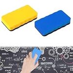 TYVOM 2PCS White Board Eraser Dry Eraser with Thick Felt Pad, Chalk Board Erasers Whiteboard Rubber Reusable Blackboard Eraser for Classroom Home Office