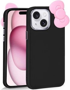 Kaislandy Compatible with iPhone 13 Case, Cute 3D Bowknot Design Soft Silicone Shockproof Cover for iPhone 13 6.1" 2021 Black