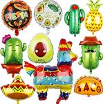 Mexican Fiesta Party Decorations Balloons 10PCS Different Mexican Fiesta Balloons Llama Cactus Taco Avocado Balloons for Mexican Fiesta Decoration