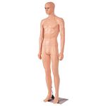 TANGZON 184CM Male Mannequin Full Body, Rotatable Shop Window Manikin with Metal Base & Calf Pin, Clothes Display Dummy Model