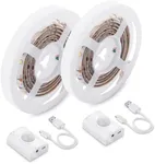 LUXJET 2 Pack Warm White Motion Sensor LED Strip Lights with Rechargeable 3.28ft, LED Closet Light Gun Safe Lights Motion Activated, Stair Lights Indoor