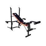 Fit4home Weights Bench With Barbell Rack | Adjustable Home Training Gym Workout Fitness Bench | TF-1001 Black