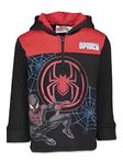 Marvel Spider-Man Miles Morales Toddler Boys Fleece Half Zip Hoodie Black/Red 5T