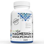 PlantVital Magnesium Bisglycinate 200mg Capsules - Magnesium Supplements for Energy Metabolism, Muscle Function, Bone and Heart Health, and Electrolyte Balance - 240 Vegan Magnesium Glycinate Capsules