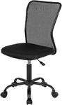 Home Office Chair Mid Back Mesh Desk Chair Armless Computer Chair Ergonomic Task Rolling Swivel Chair Back Support Adjustable Modern Chair with Lumbar Support,Black