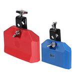 Bstinay 2PCS Plastic Musical Percussion Block 170×150×50MM Jam Block 150×120×40MM Red & Blue